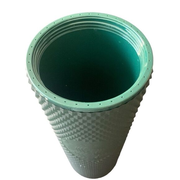 Pre Owned Starbucks 2022 Dark Green Studded Cold Cup Tumbler Must Have Addition - Picture 10 of 14